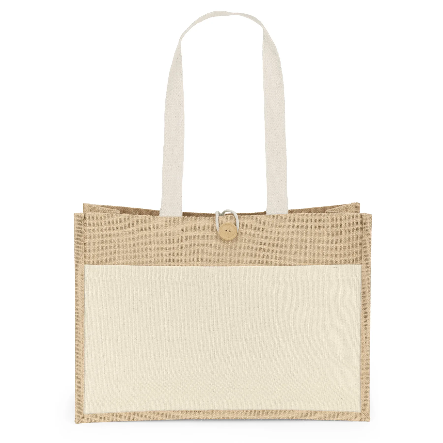 Riley™ Jute Tote - Screen Print (17" x 6" x 12") view 2