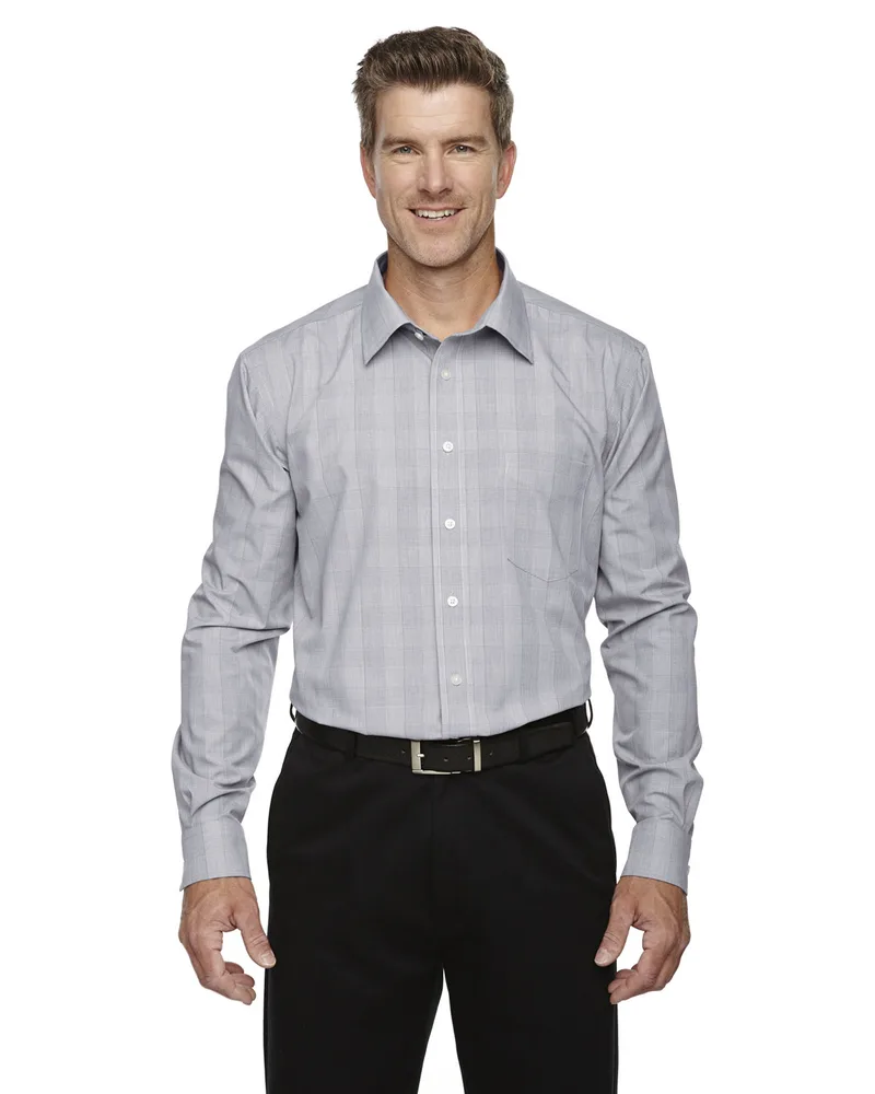 Devon and Jones® Men's Crown Collection® Glen Plaid Woven Dress Shirt