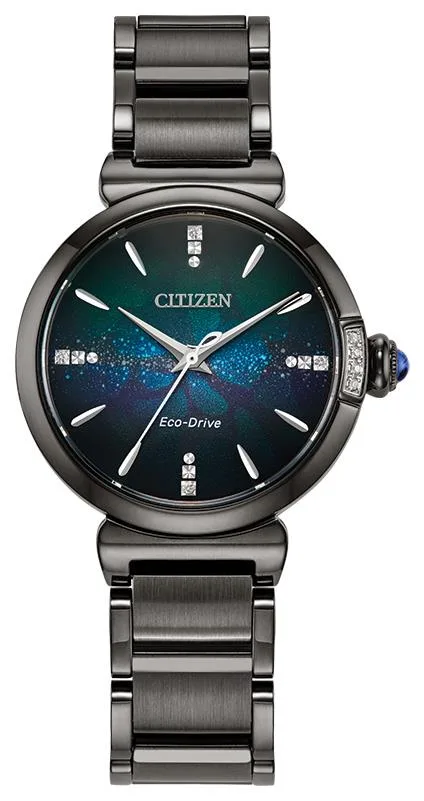 Citizen Watch Ladies' Mae Dark Gray Ip Stainless Steel Bracelet Watch Blue Dial