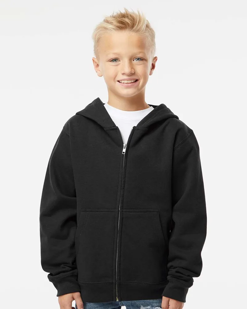Independent Trading Co.® Youth Midweight Full-Zip Hooded Sweatshirt