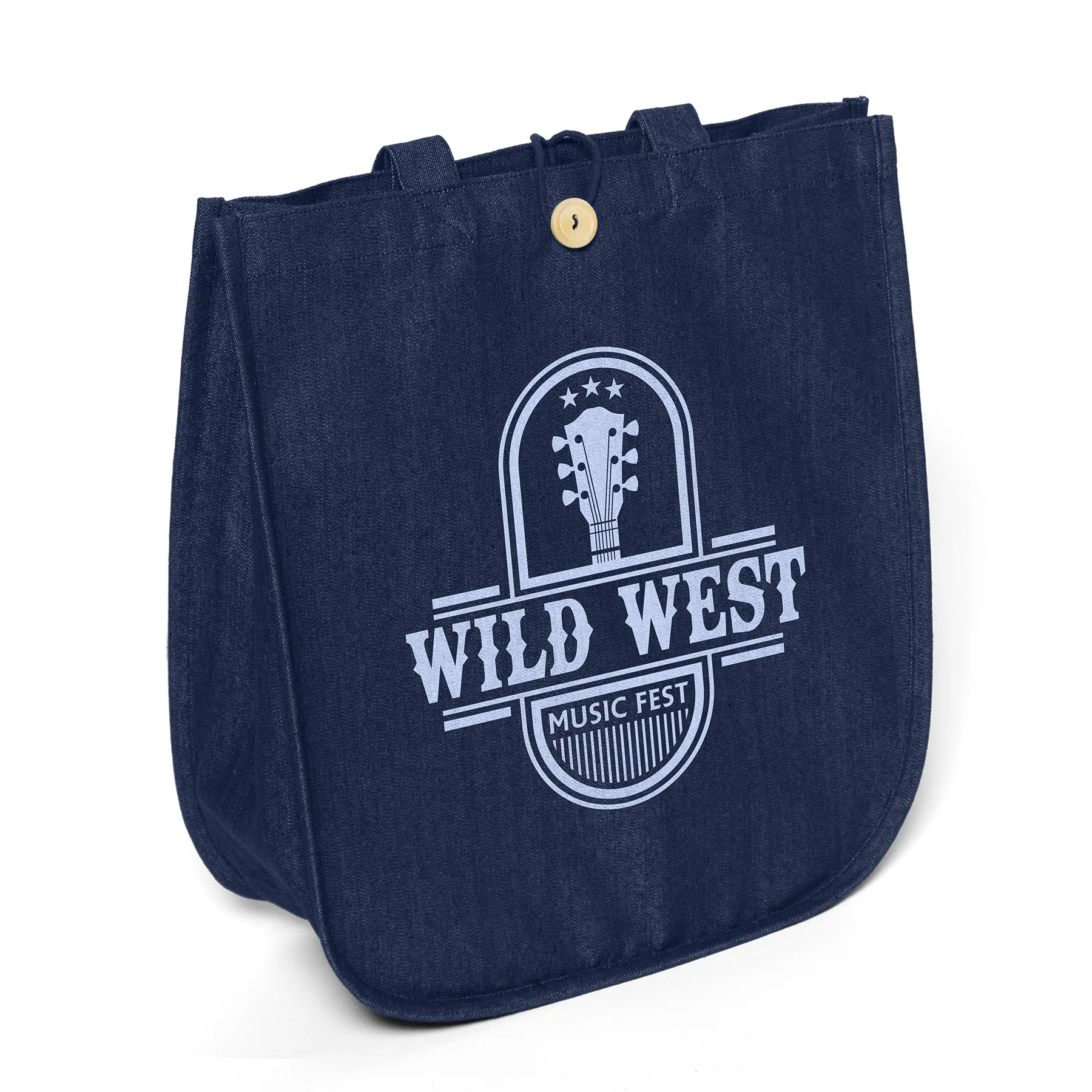 Dark-Wash Denim Blue Logo