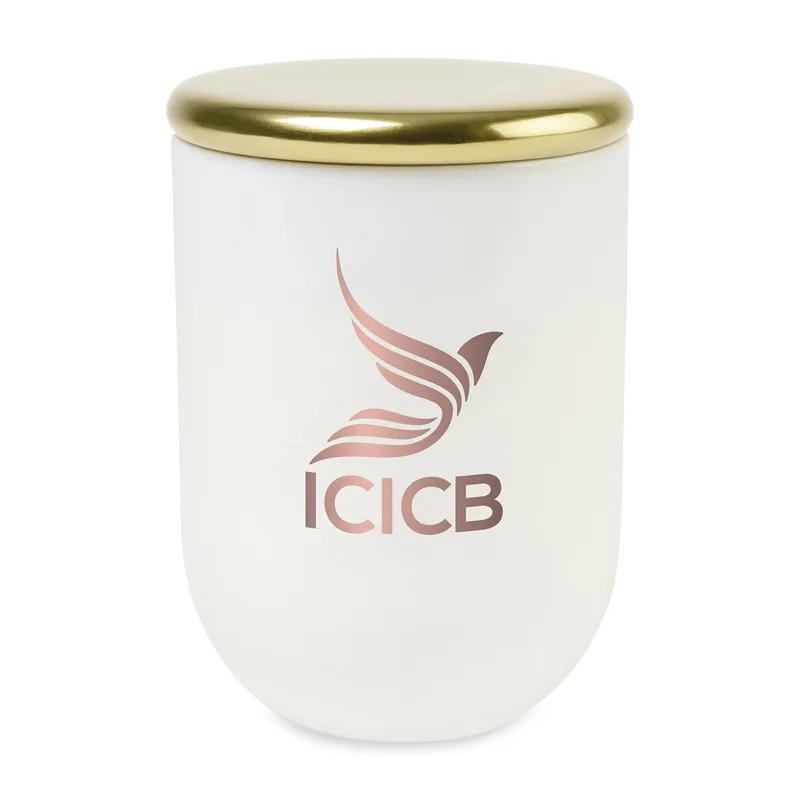 Be Home® Cora Blown Glass Candle - White-Vanilla Bean