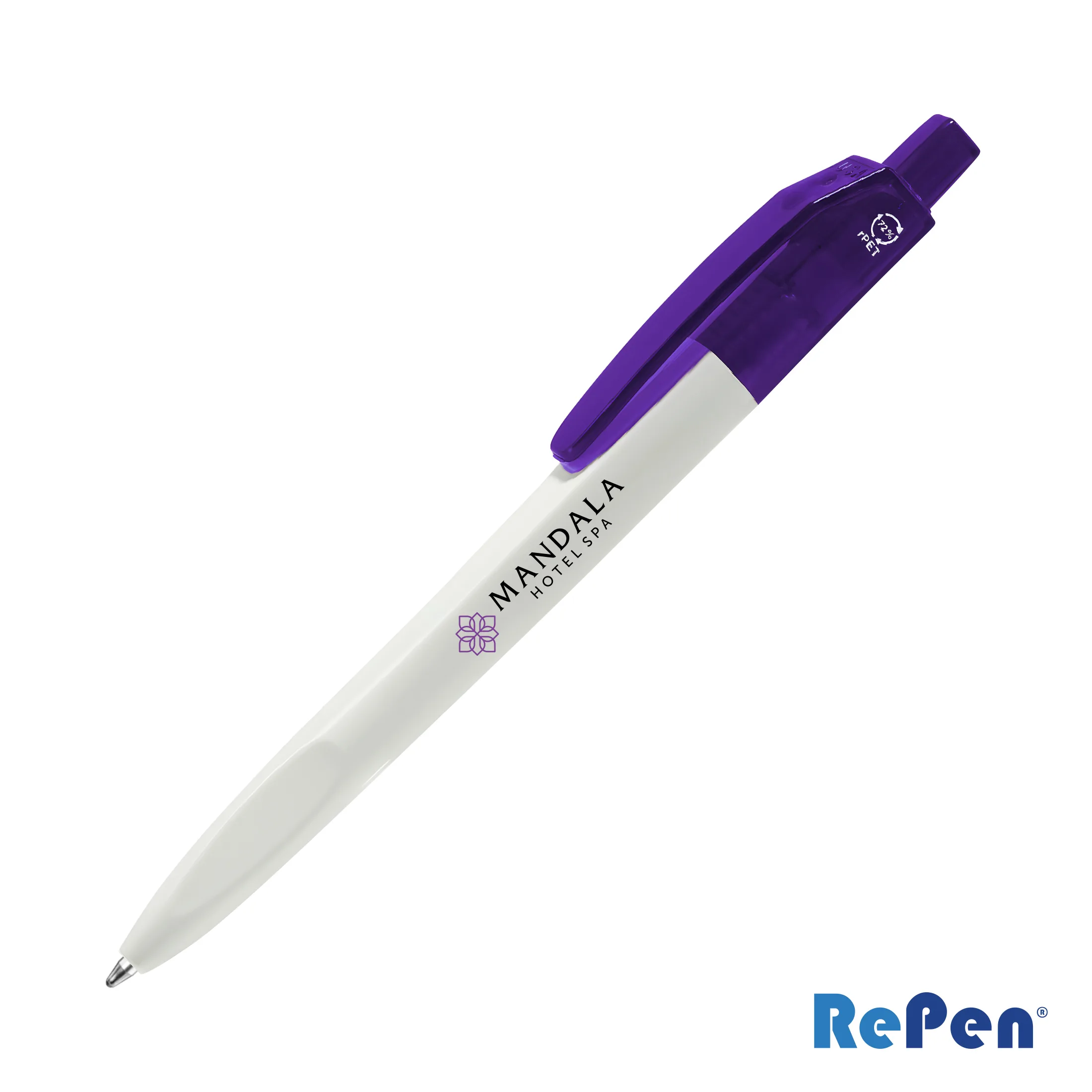 Solid/ Translucent, White / Translucent Purple