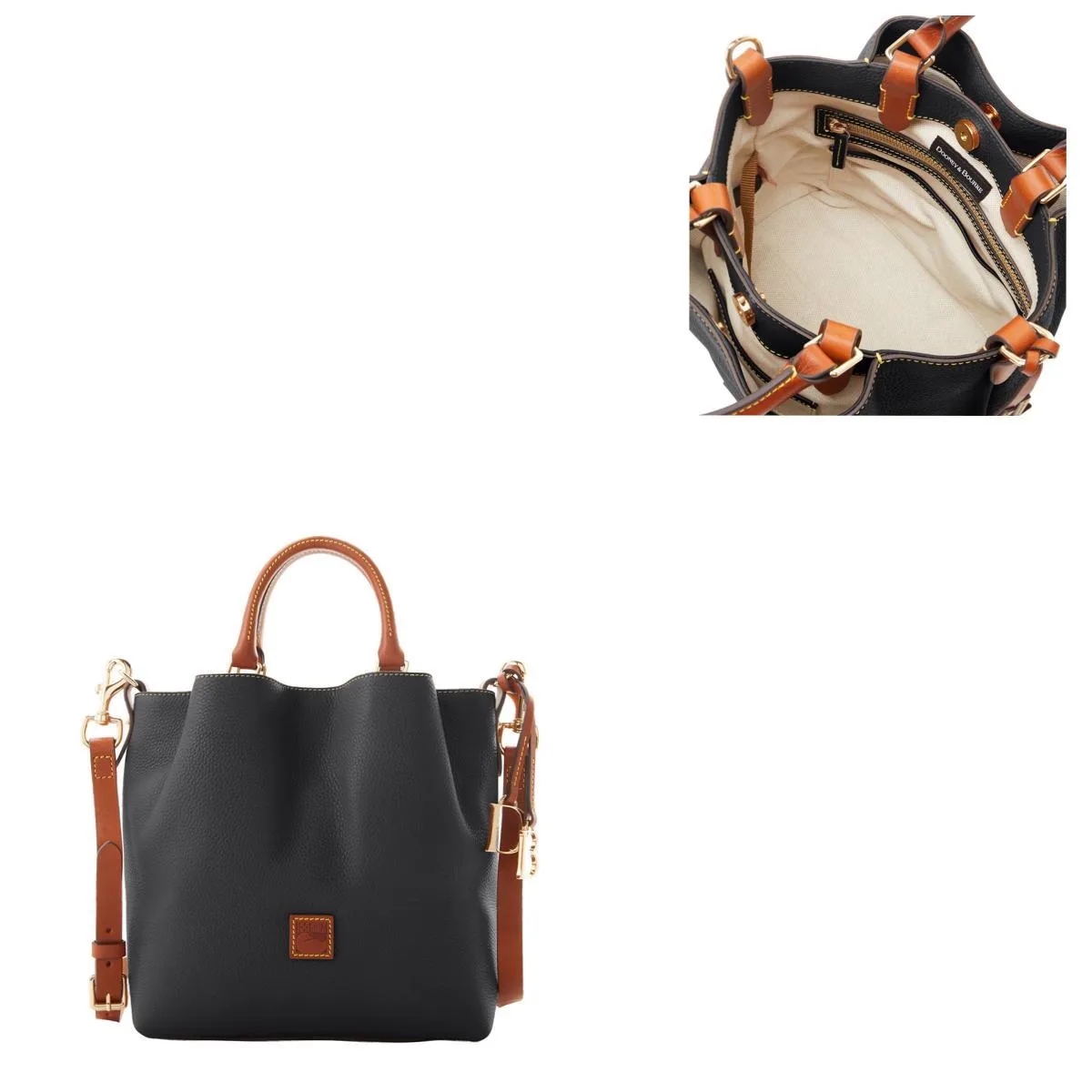 Dooney & Bourke Black Pebble Grain Small Barlow