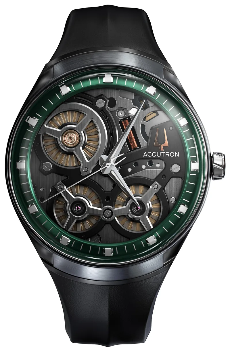 Accutron Dna Collection - Stainless Steel Case Black Epdm Rubber Strap w/Gray Dial Watch