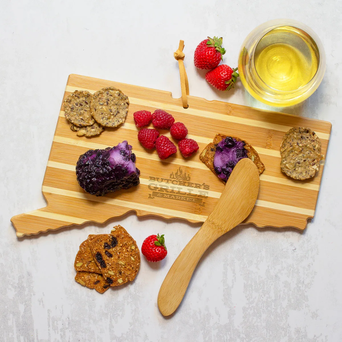 Connecticut Charcuterie Board with Spreader Knife Gift Set view 4