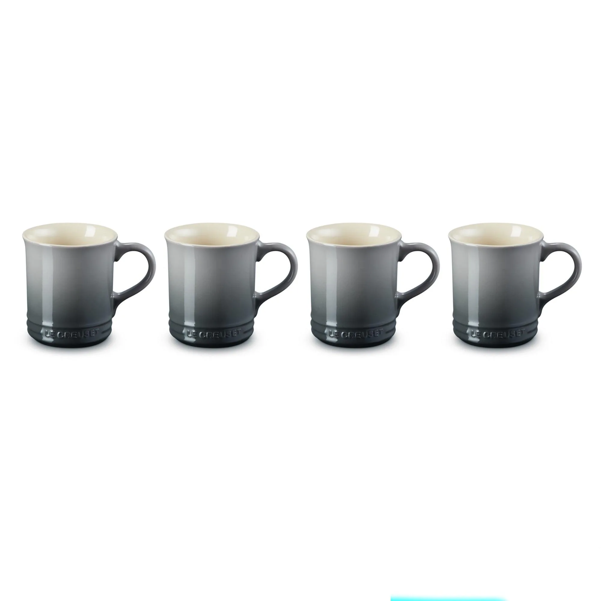 Le Creuset Set Of 4 Stoneware Mugs Oyster