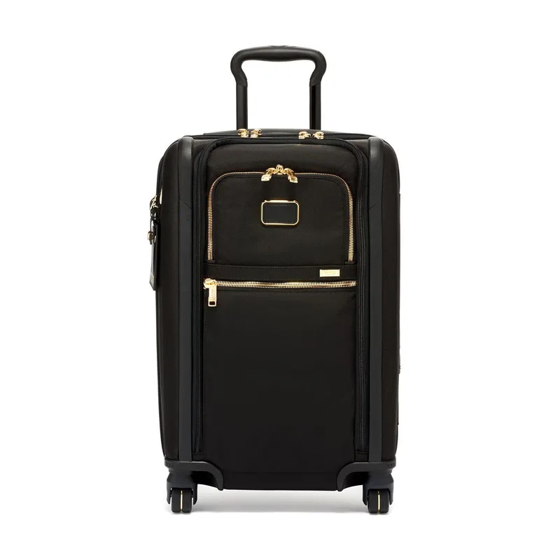 Tumi Alpha International Dual Access 4 Wheeled Carry-On Luggage - Black/Gold