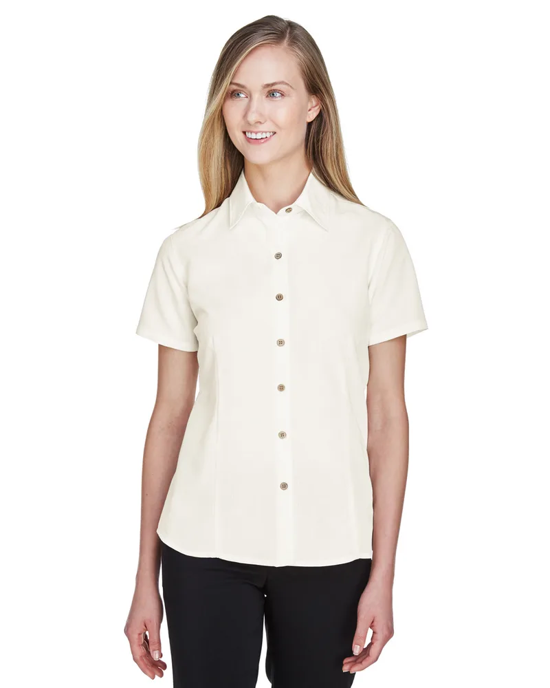Harriton Ladies' Barbados Textured Camp Shirt view 3