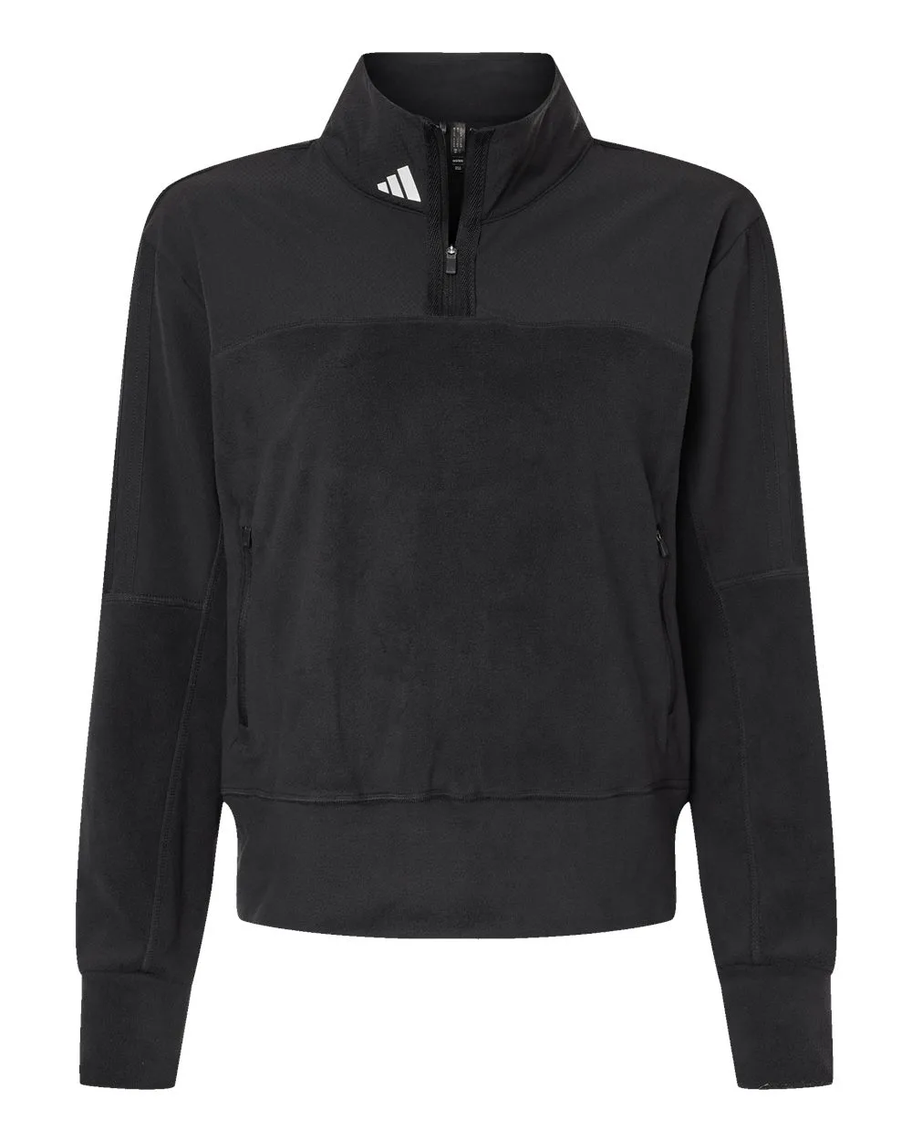 Adidas® Women's Fleece Quarter-Zip Pullover Sweater view 3