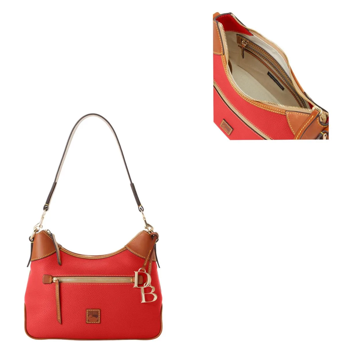 Dooney & Bourke Red Pebble Grain Hobo