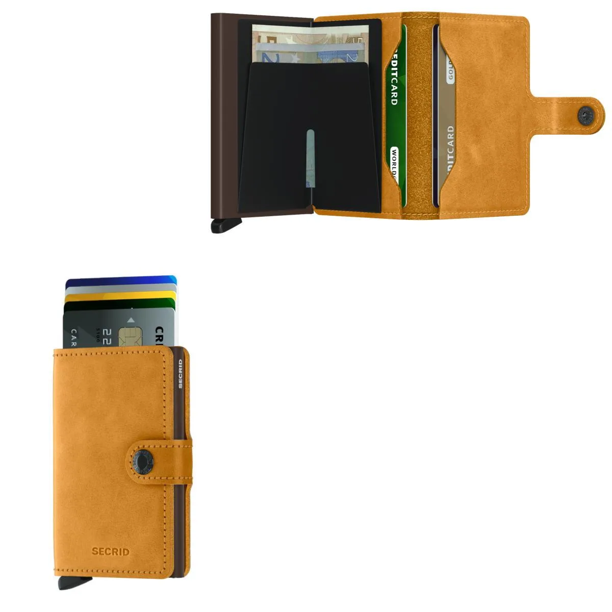 Secrid Miniwallet Vintage Leather - Ochre Yellow