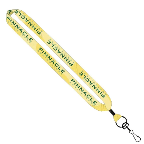 1" Dye Sublimated Lanyard with Metal Crimp & Metal Swivel Snap Hook