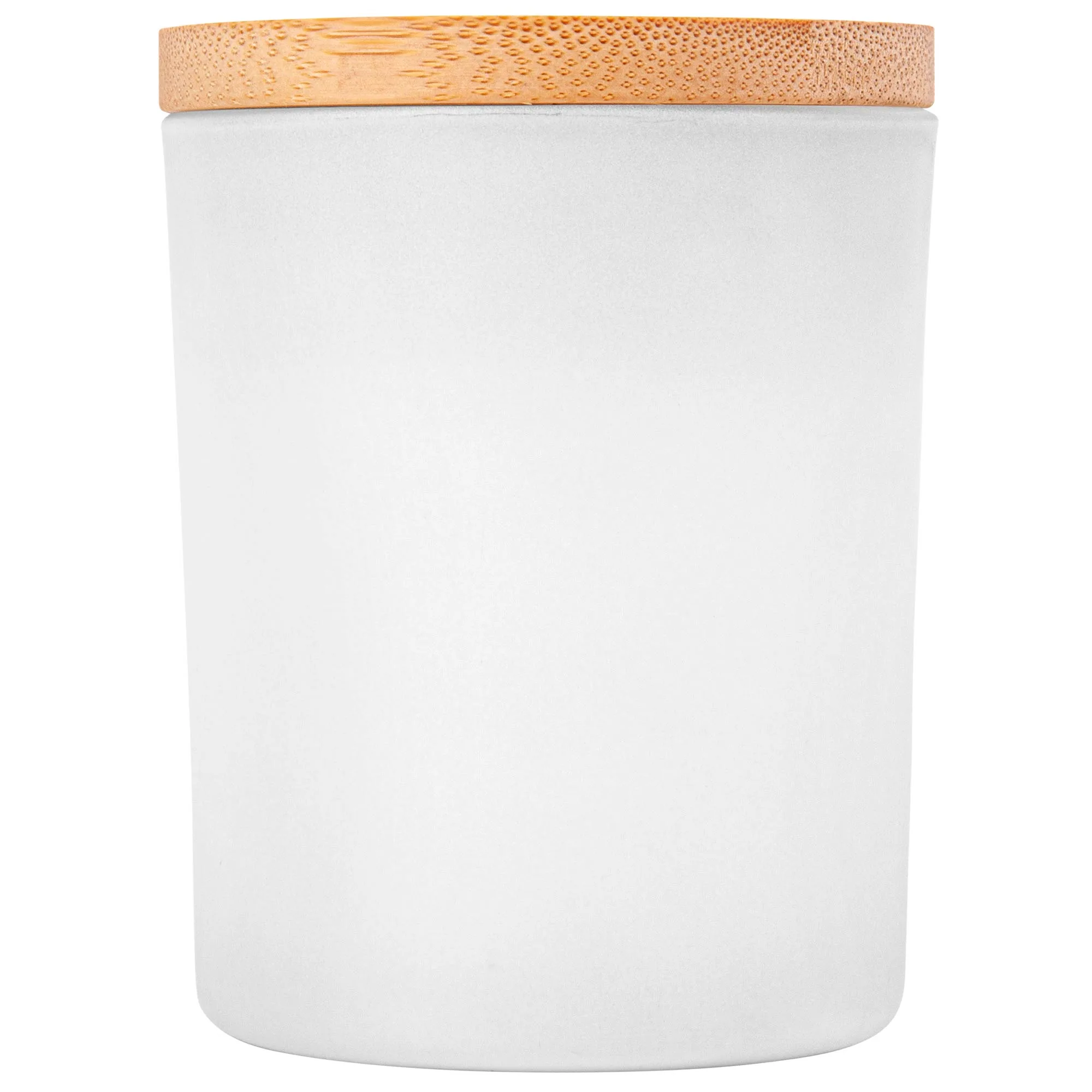 Vanilla-Scented Soy Wax Candle In Glass Jar W/Bamboo Lid view 2