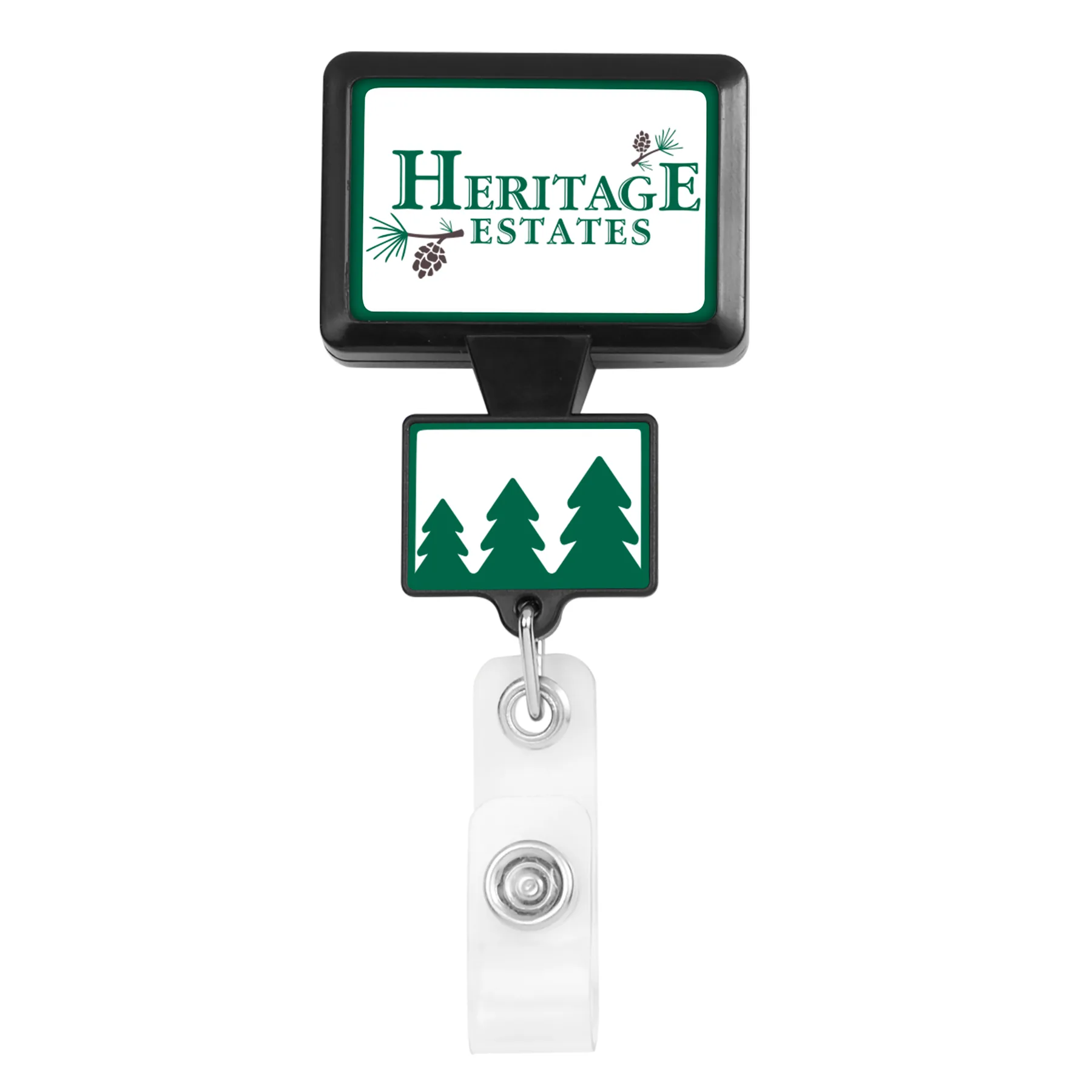 Double Up Rectangle Retractable Badge Reel view 4