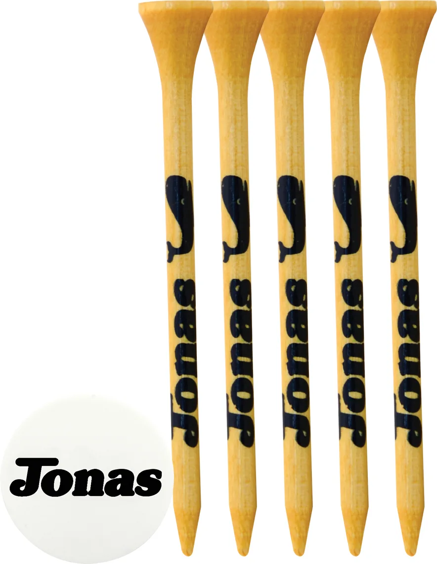 Golf Tee Pack With Bamboo Tees And Ball Marker