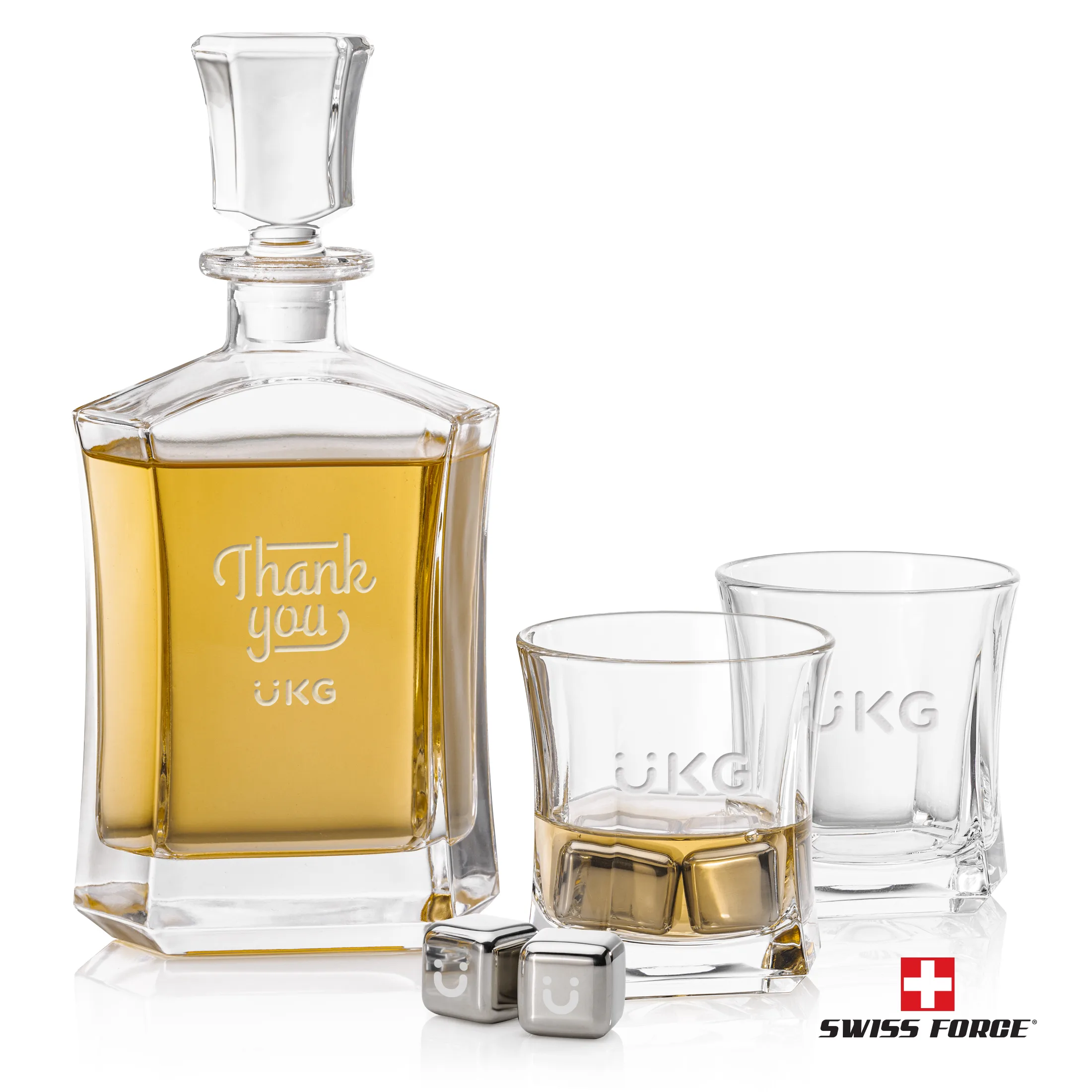 Swiss Force® S/S Ice Cubes & Decanter Set