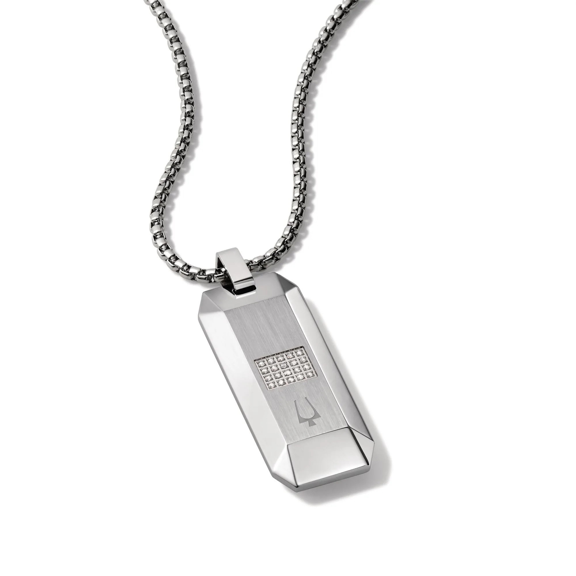 Bulova Jewelry Necklace: Diamond Dogtag