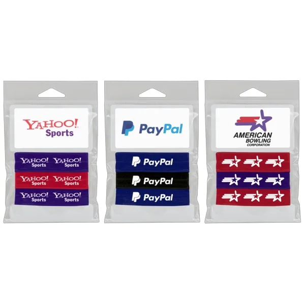 3 Piece 3/4" Fold Over Hair Tie (1 Color Imprint) and Card Holder (Full-Color) view 2