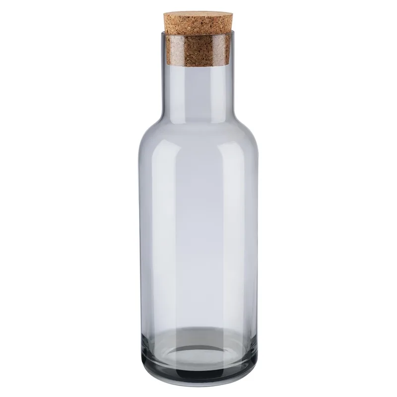 Blomus Fuum Water Carafe 34 Ounce w/Cork Lid - Smoke Gray
