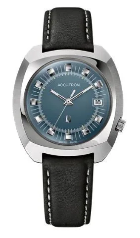 Citizen® Accutron Legacy Collection Automatic Watch w/Teal Dial & Black Leather Strap