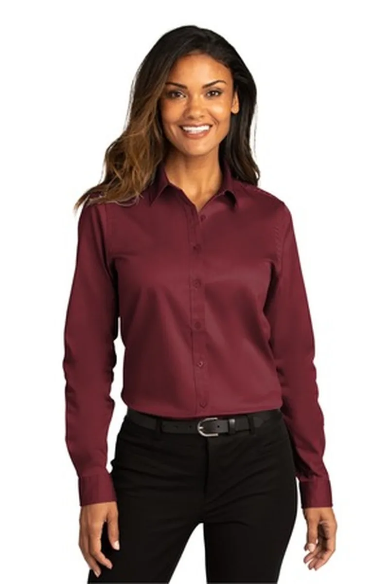 Port Authority® Women's Long Sleeve SuperPro React™Twill Shirt.