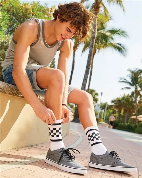 SOCCO USA-Made Checkered Crew Socks