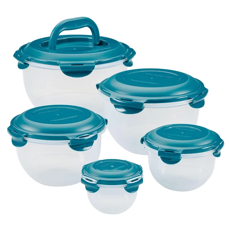 Rachael Ray 10Pc Nestable Leakproof Food Storage Set Teal