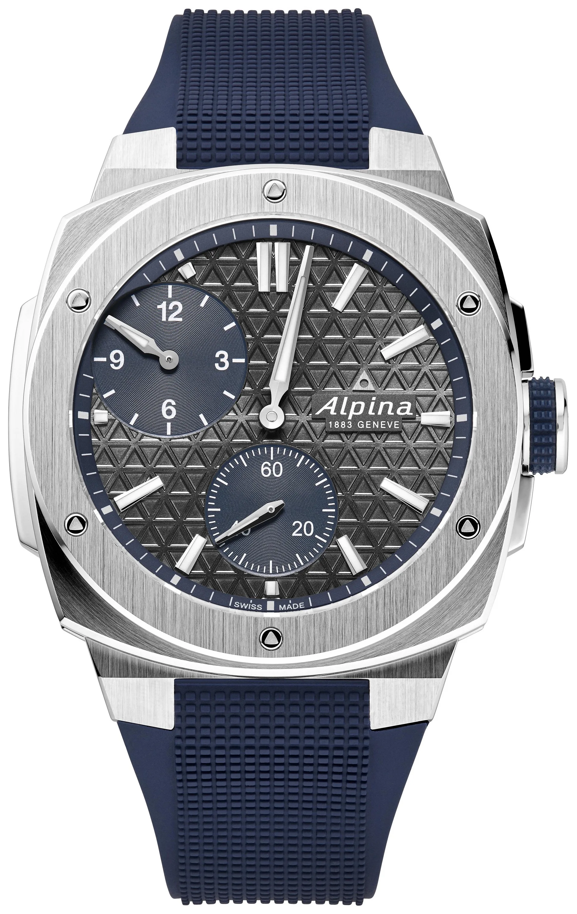 Alpina Mens Automatic Alpiner Rubber Strap Watch Gray Dial