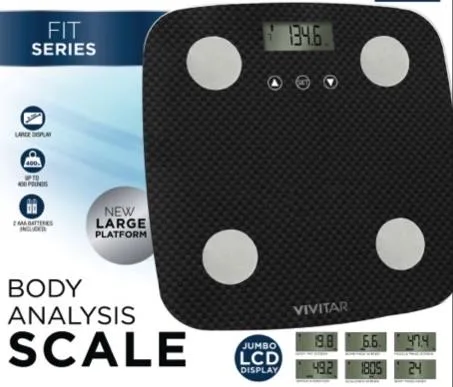 Health, Beauty & Fitness Vivitar Digital Body Analysis Designer Scale - Charcoal