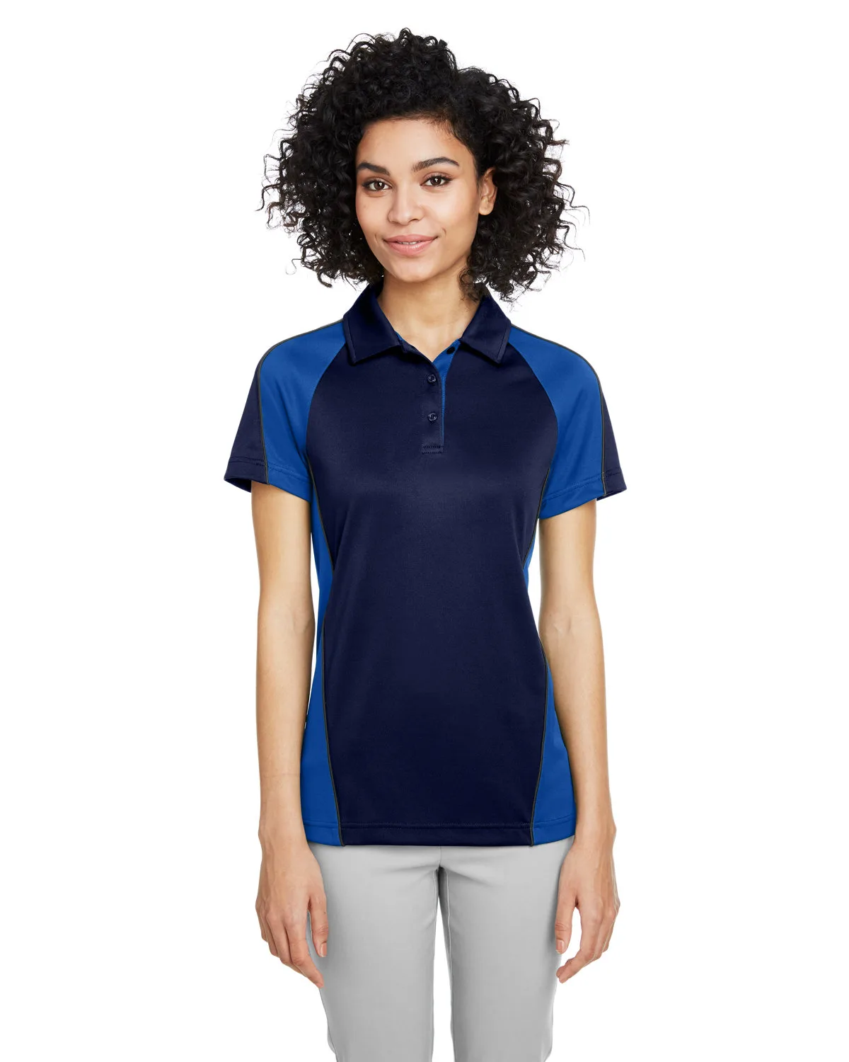 Harriton Ladies' Advantage Snag Protection Plus IL Colorblock Polo view 5