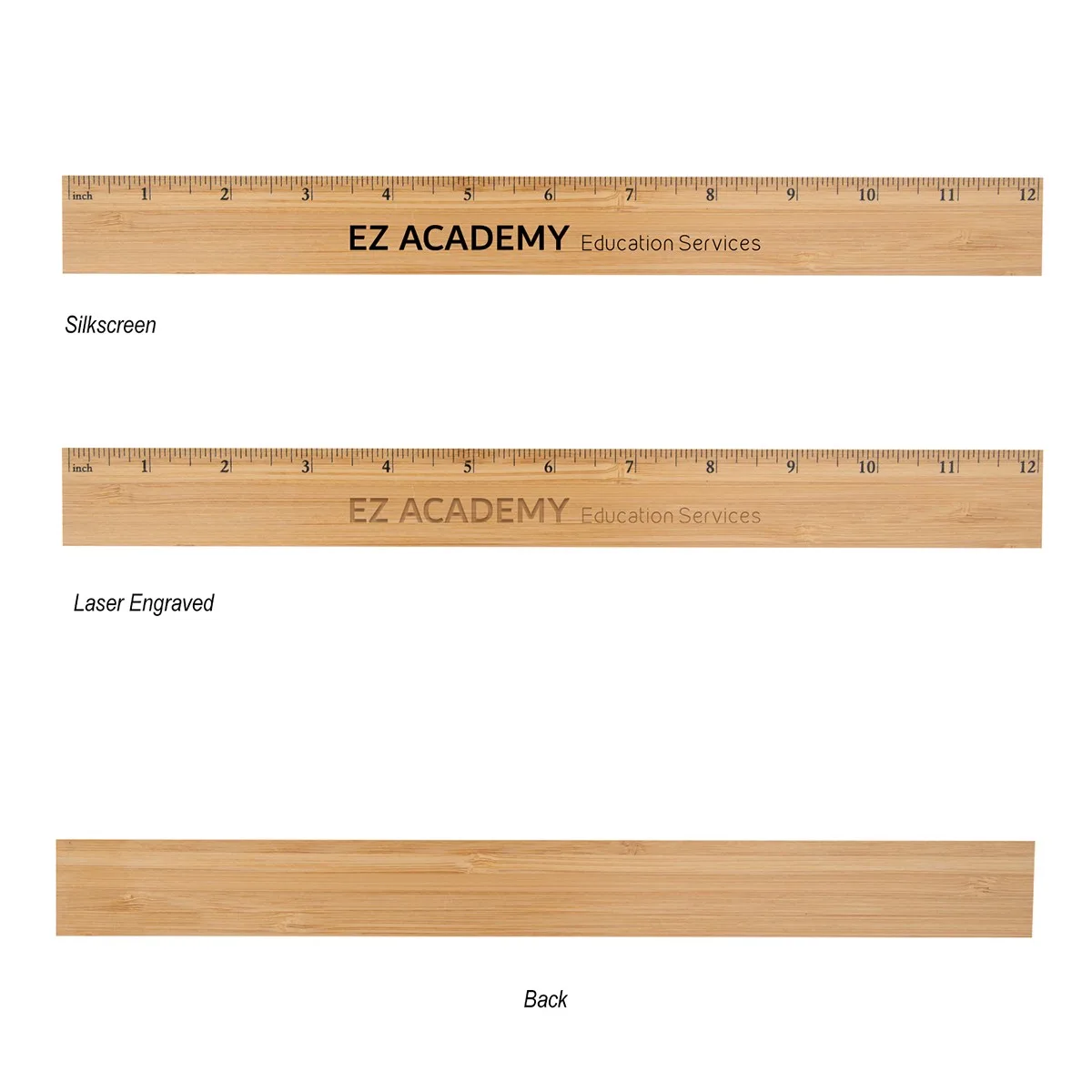 12" Bamboo Ruler view 2