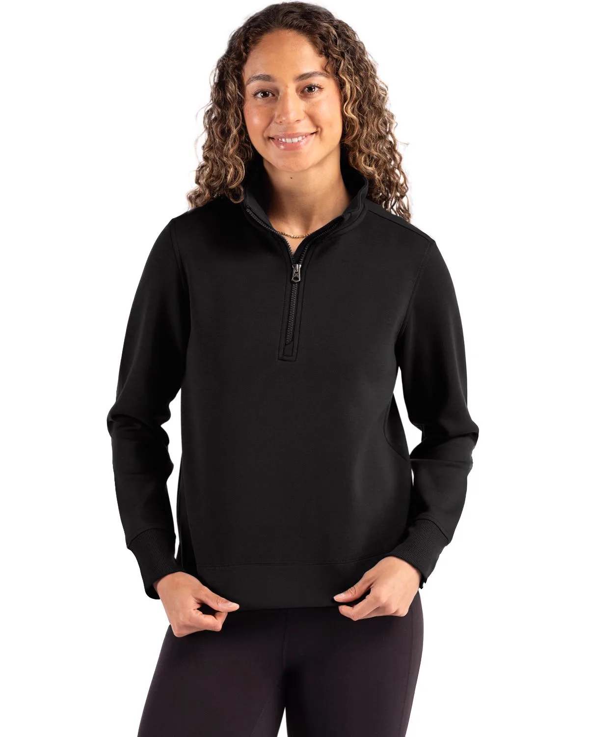 Cutter & Buck Roam Recycled Buttery-Soft Knit Womens Quarter Zip Pullover