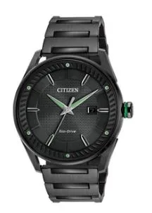 Citizen® Men's Drive CTO Eco-Drive® Watch w/Black Dial & Green Accents
