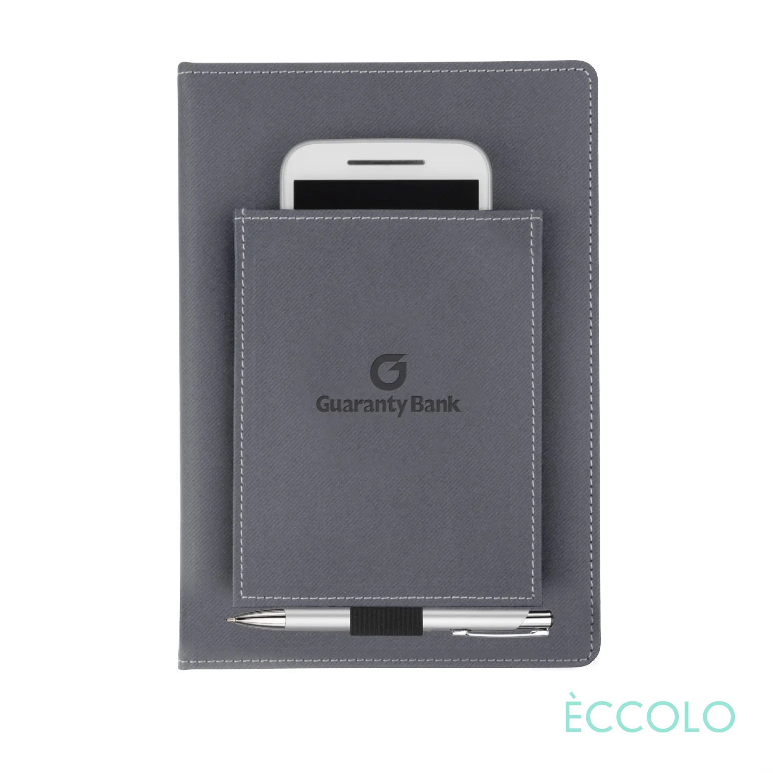 Journal & Clicker Pen, Gray/Silver