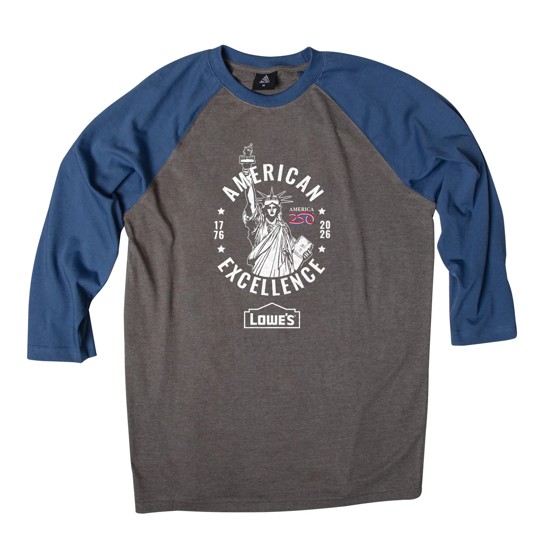 America 250 ACE Raglan 3/4 Sleeve Tee view 2