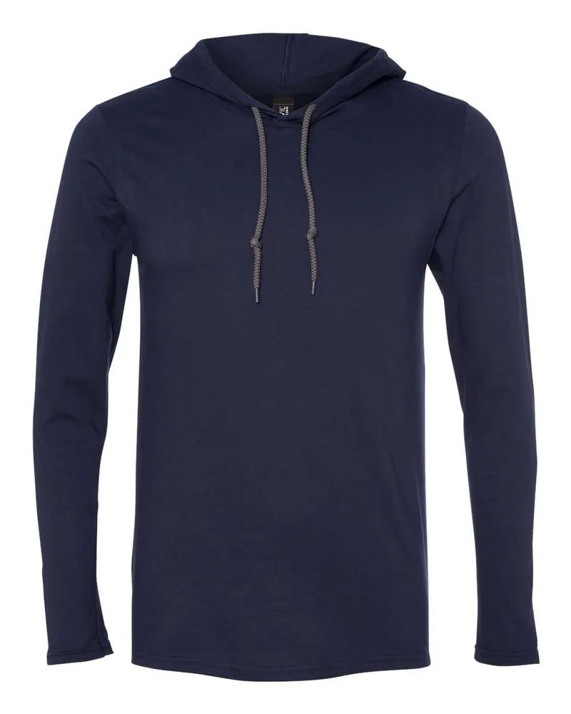 Gildan® Softstyle® Lightweight Long Sleeve Hooded T-Shirt view 2