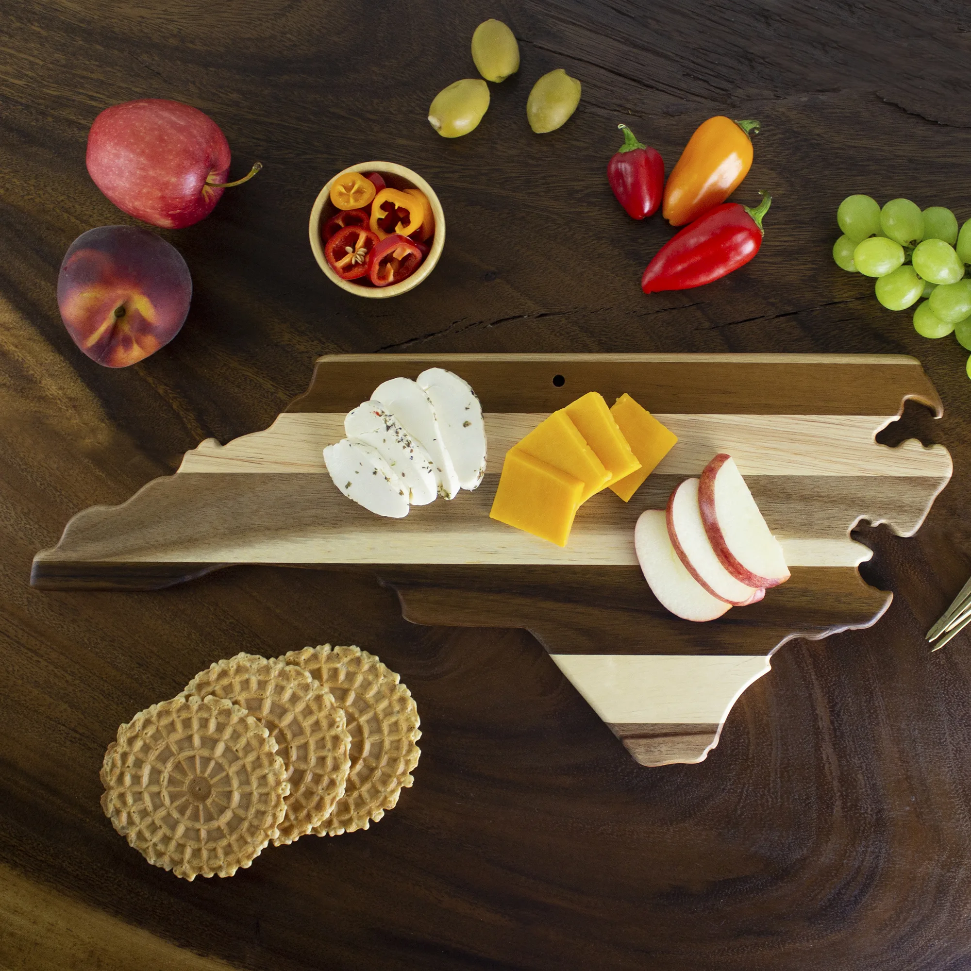 Rock & Branch® Shiplap Series North Carolina State Shaped Wood Serving & Cutting Board view 2