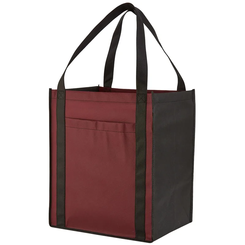 Large Non-Woven Grocery Tote Bag w/ Pocket view 5