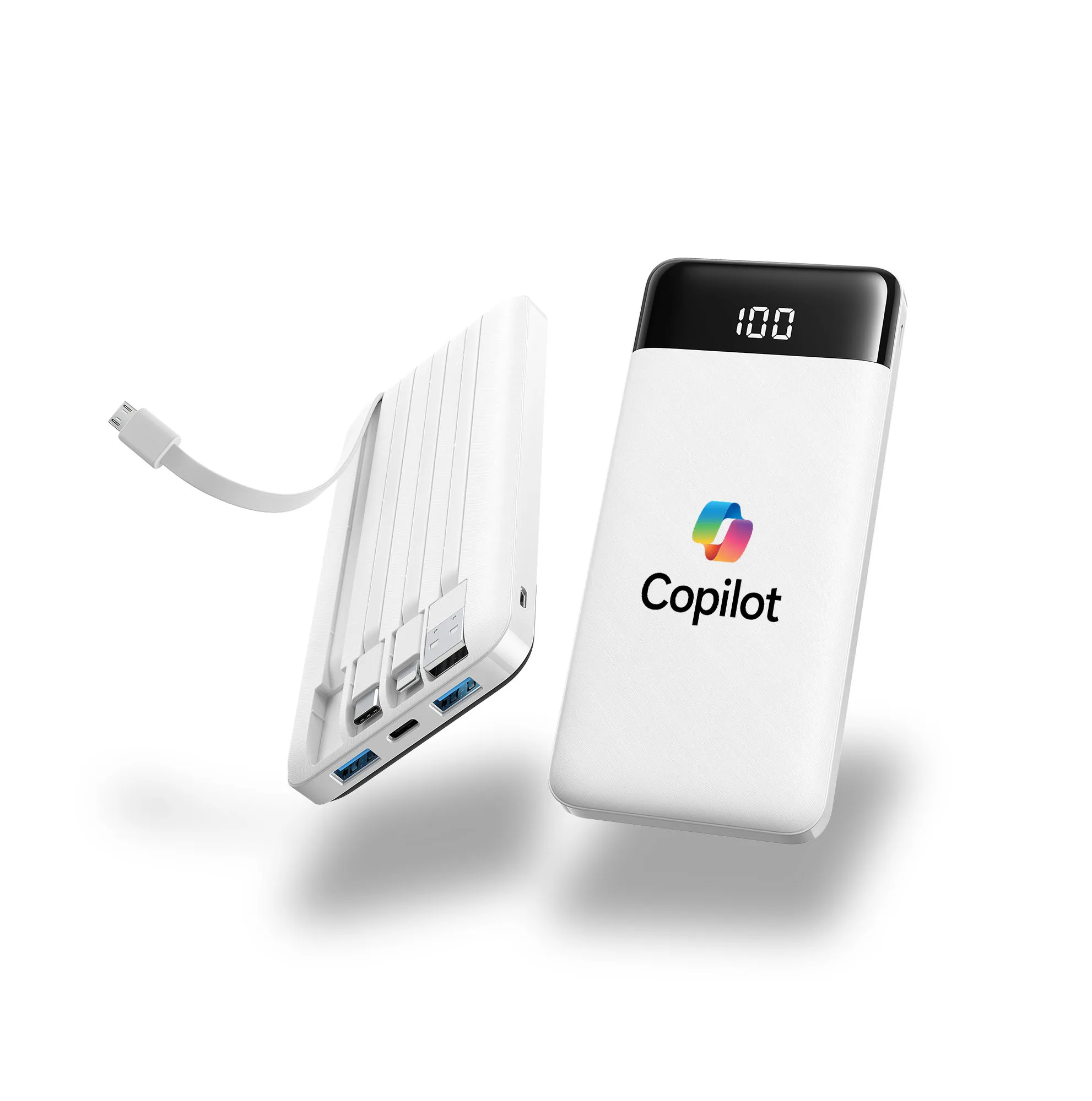 Axiom, Slim 10,000mAh Power Bank with Built-In Cables view 3