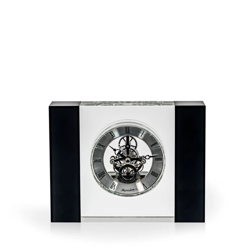 Luxe Clear and Black Fused Crystal Clock view 2