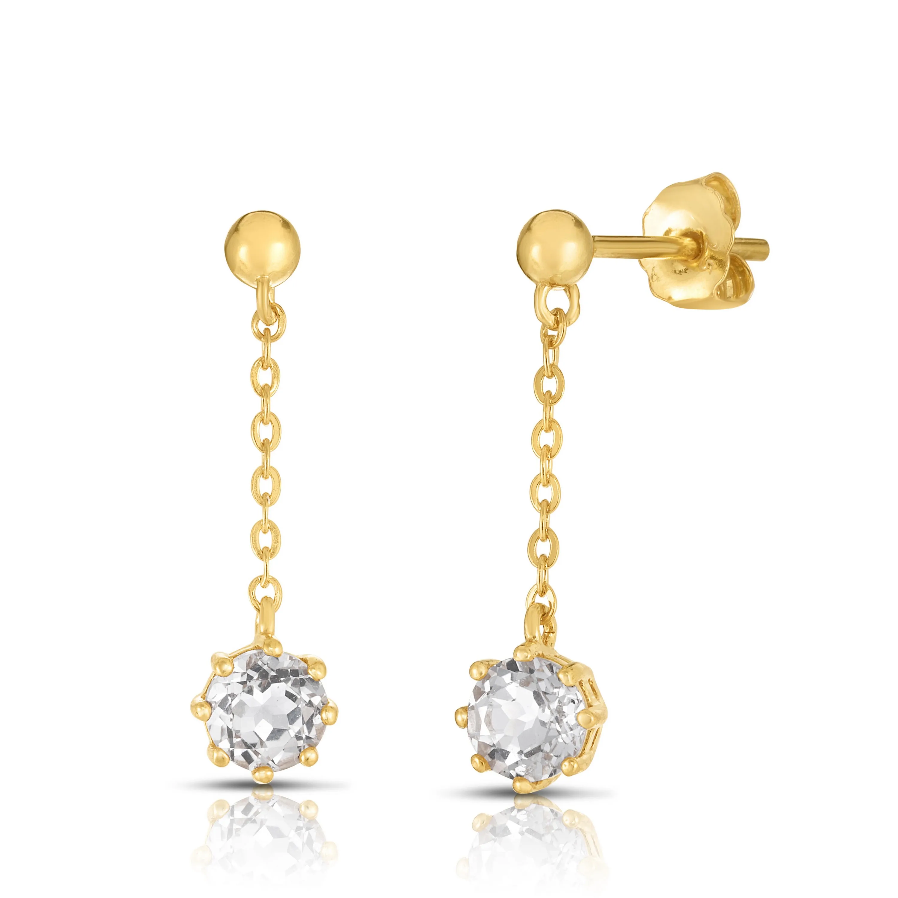Jilco Inc White Topaz Earrings - 5mm