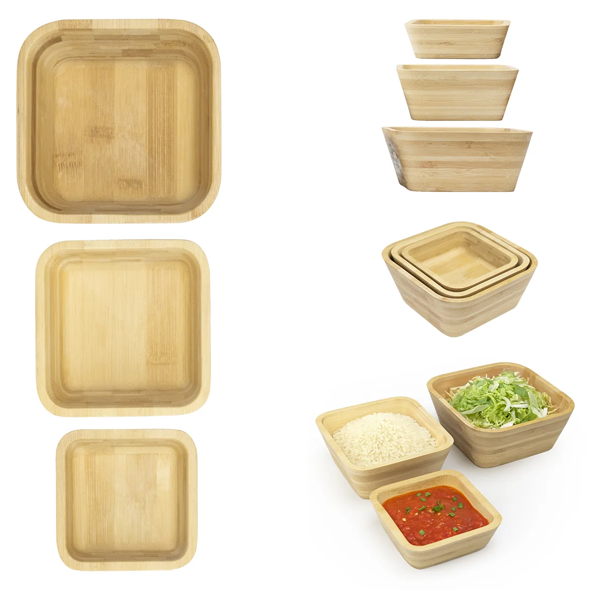 Bombay Bamboo Nesting Bowl Set view 3
