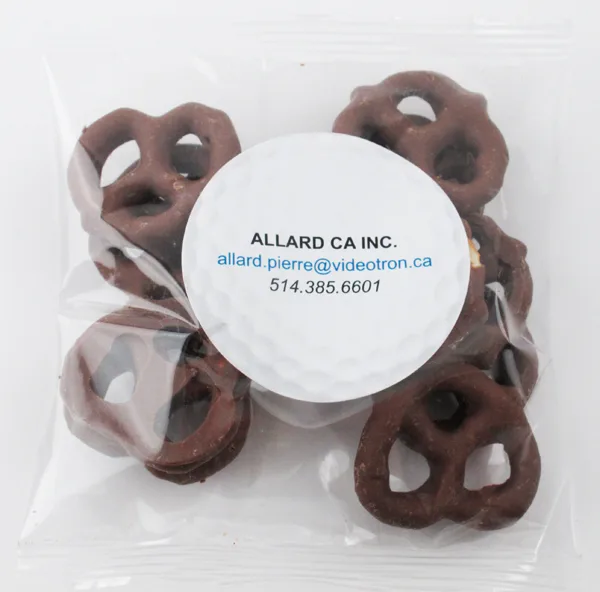 2 Oz. Handfuls of Milk Chocolate Mini Pretzels
