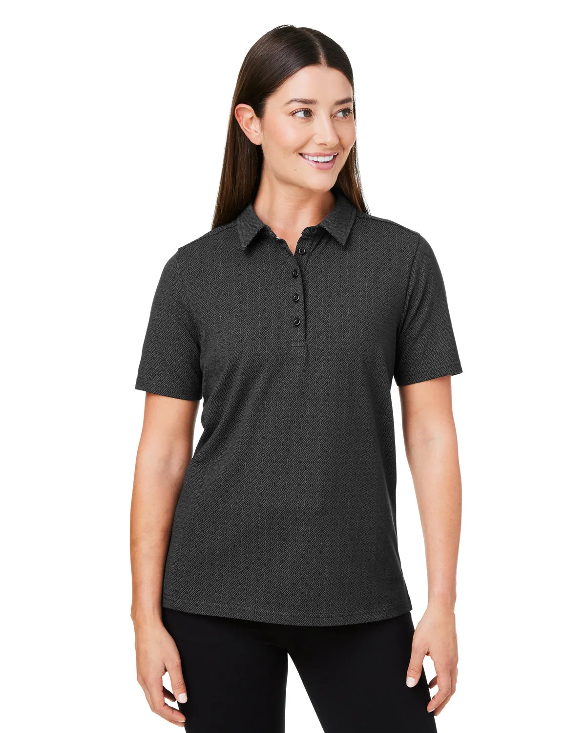 Devon and Jones® Women's Crownlux Performance® Geo Short Sleeve Polo Shirt