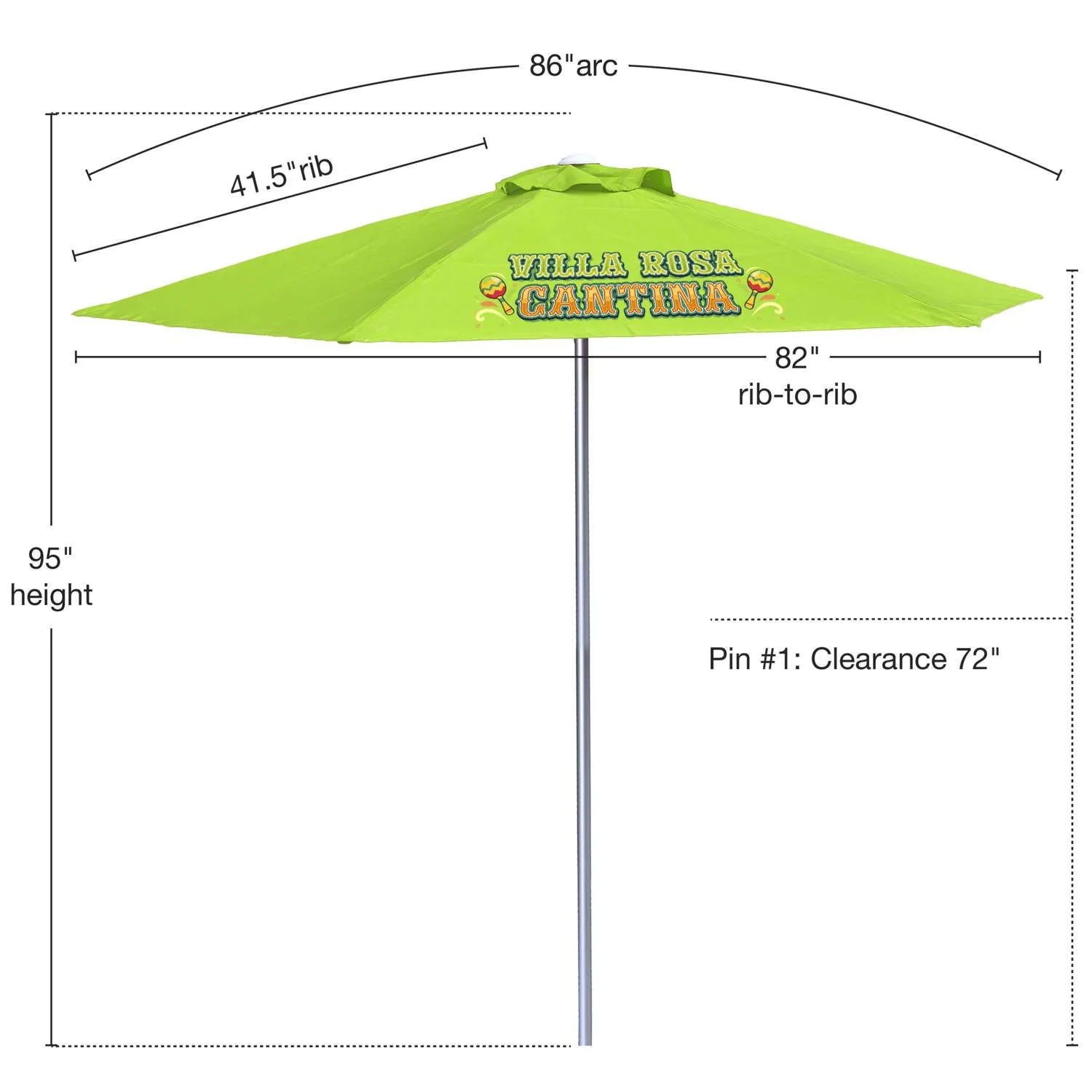 7' Market Umbrella Kit (1 Imprint) view 3