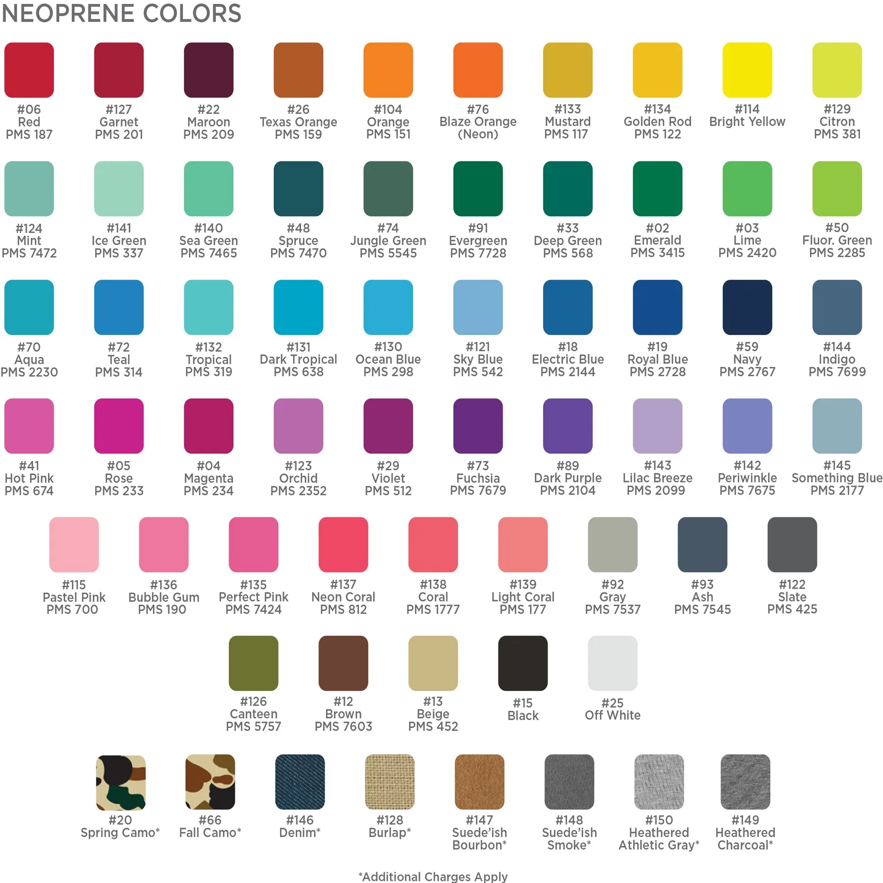 Neoprene Colors