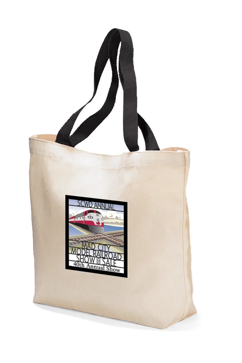 Colored Handle Tote - Black