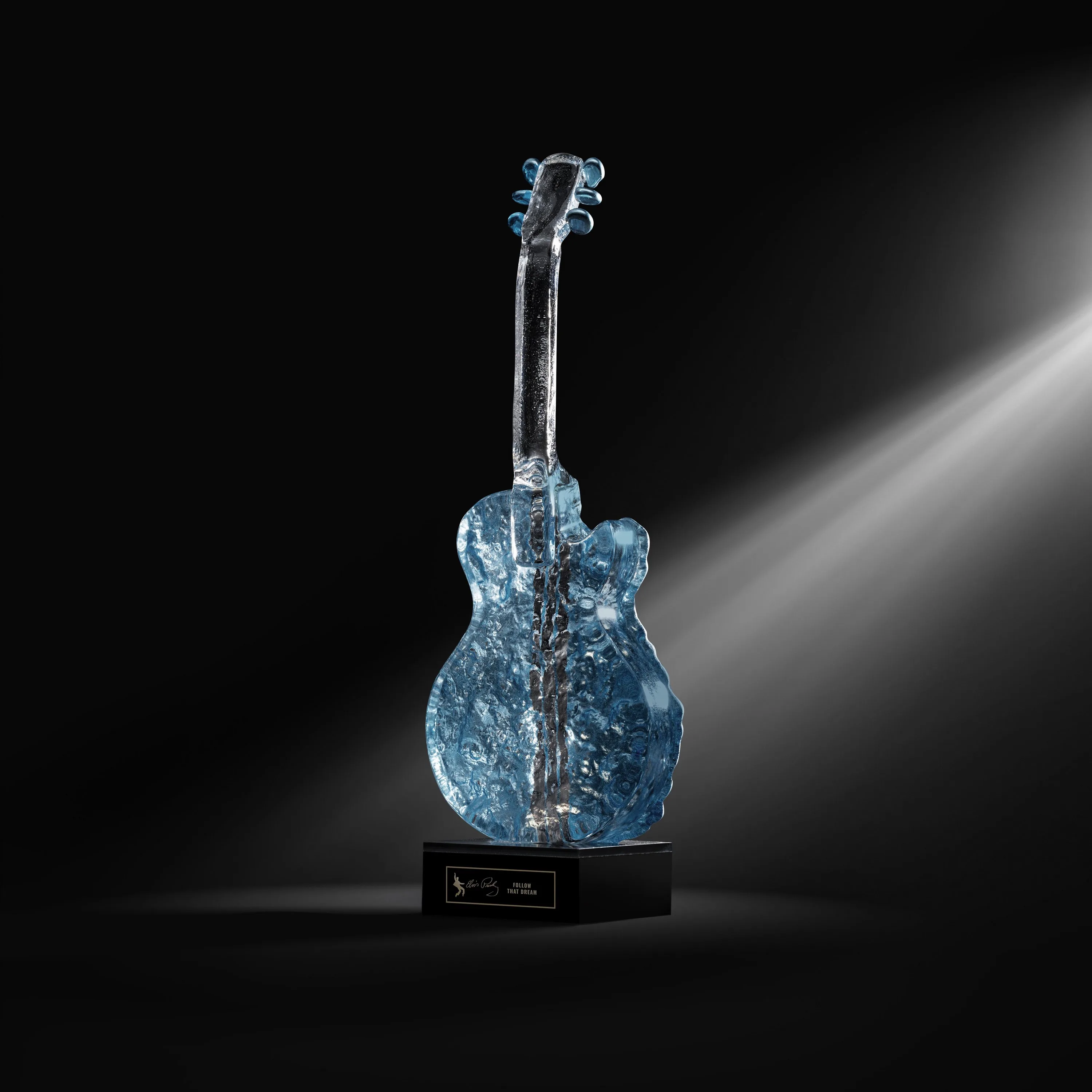 Kosta Boda Elvis P Guitar Follow Dream Blue