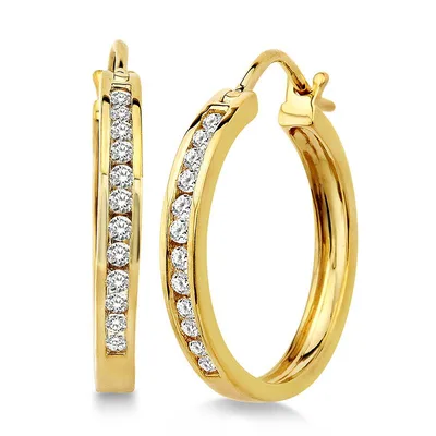 Jilco Inc Diamond Hoop Earrings - .50twt